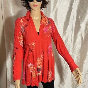 Free people longsleeve blouse with collar sz XS